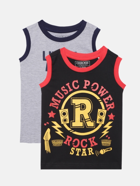 

Cherokee Boys Assorted Pack of 2 Printed Sleeveless Round Neck T-shirt
