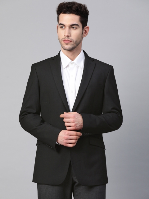 

Marks & Spencer Men Black Solid Slim Fit Single-Breasted Formal Blazer