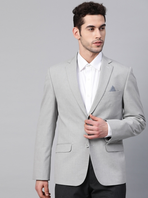 

Marks & Spencer Men Grey Solid Slim Fit Single-Breasted Formal Blazer