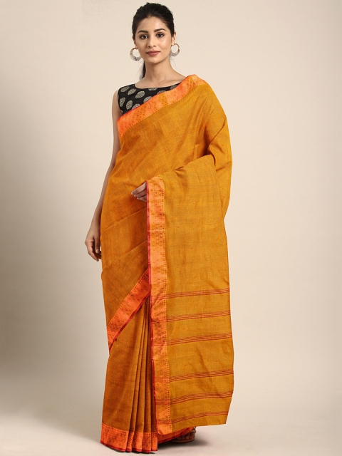 

Pavechas Mustard Yellow Pure Cotton Woven Design Taant Saree