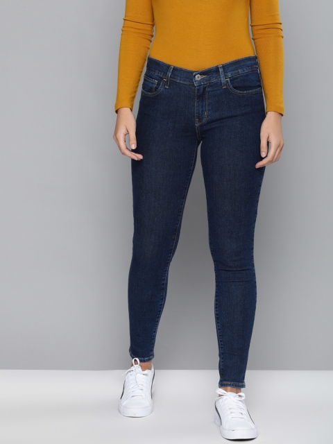 

Levis Women Navy Blue710 Super Skinny Fit Mid-Rise Clean Look Stretchable Jeans, Navy blue