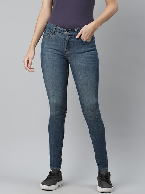 

Levis Women Navy Blue Super Skinny Fit Mid-Rise Clean Look Stretchable Jeans