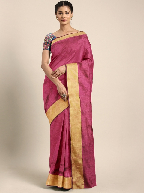 

Mitera Pink Woven Design Silk Blend Saree