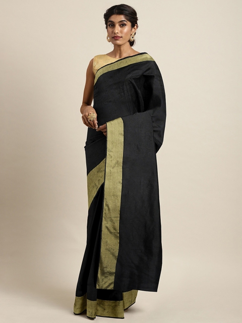 

Mitera Black & Beige Woven Design Saree