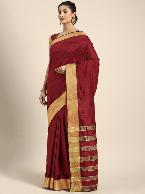

Mitera Maroon Solid Saree
