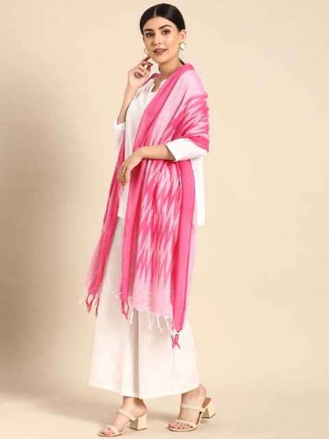 

Shaily Pink Ikat Printed Dupatta