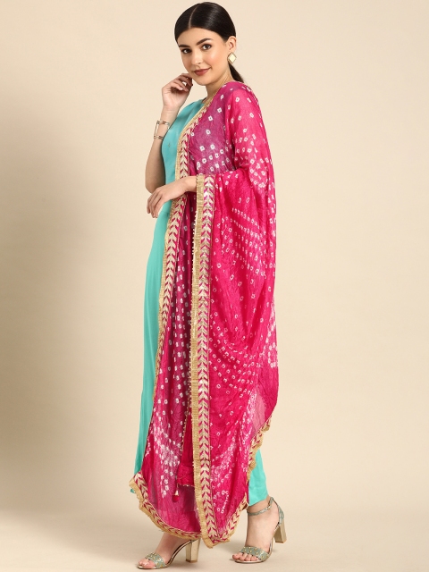 

Shaily Pink & White Printed Dupatta