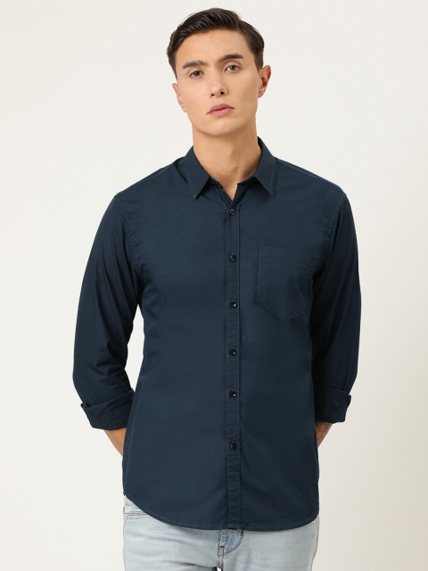 

Flying Machine Men Blue Slim Fit Solid Casual Shirt