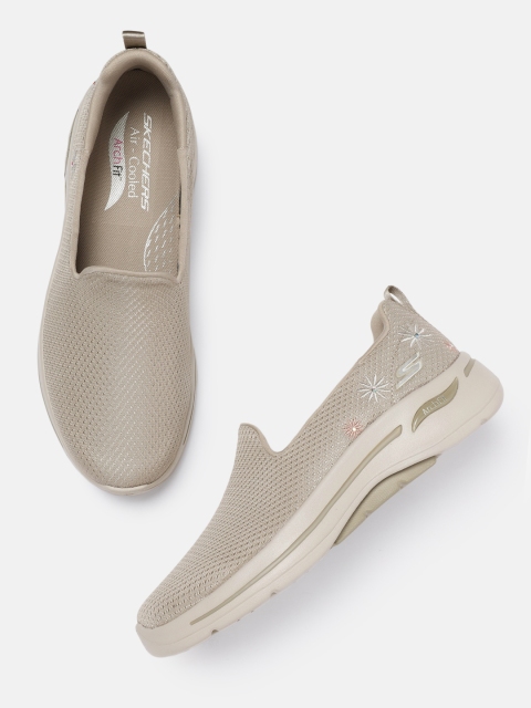 

Skechers Women Taupe-Coloured GO WALK ARCH FIT Walking Shoes