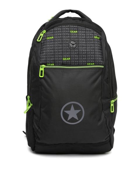 

Gear Unisex Black Printed Laptop Backpack