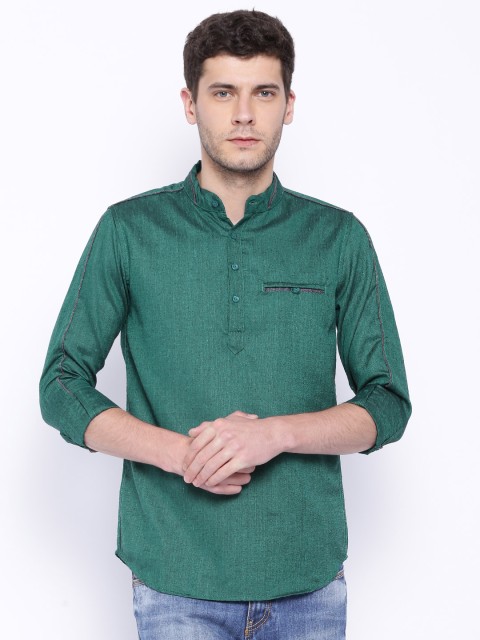 

Freehand Green Slim Fit Short Kurta