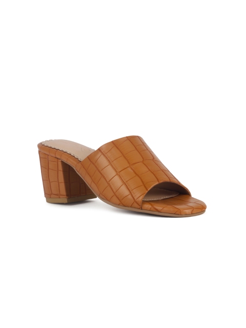 

London Rag Women Tan Brown Textured Block Heels