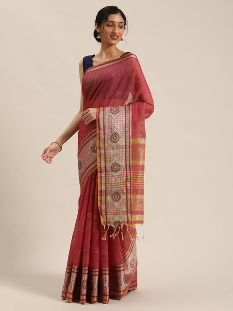

Pisara Rose Gold Woven Design Kanjeevaram Saree