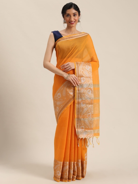 

Pisara Mustard Yellow Woven Design Kanjeevaram Saree