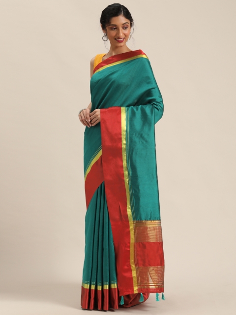 

Pisara Green & Red Solid Saree