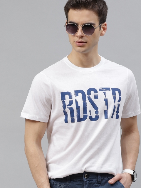 

The Roadster Lifestyle Co Men White Pure Cotton Printed Round Neck Pure Cotton T-shirt
