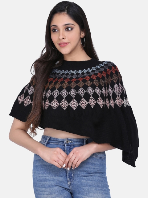 

Saanjh Women Black Self Design