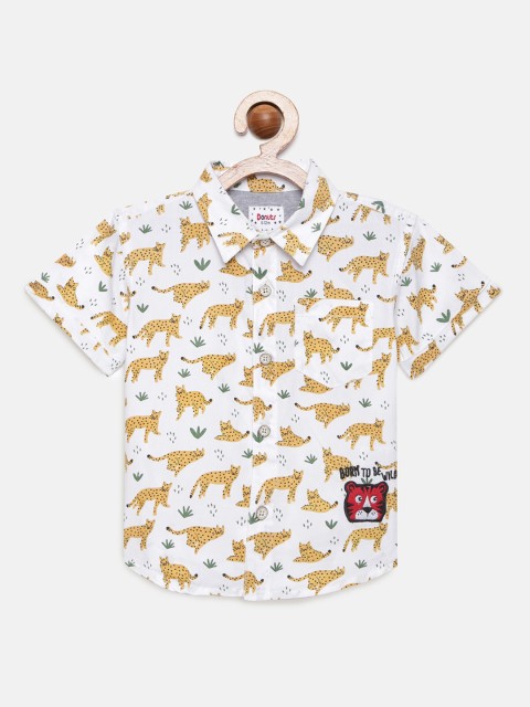 

Donuts Boys Off-White Regular Fit Printed Casual Shirt