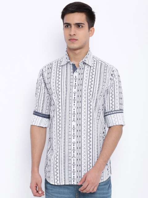 

Vivaldi White Aztec Print Casual Shirt