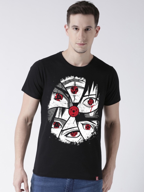 

ComicSense.xyz Men Black Printed Round Neck T-shirt