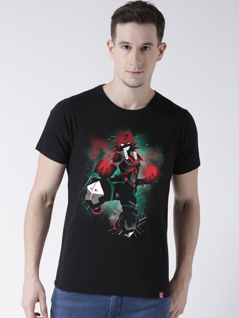 

ComicSense.xyz Men Black Printed Round Neck T-shirt