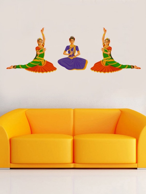 

rawpockets Blue & Orange Bharatanatyam Classical Dance Wall Sticker