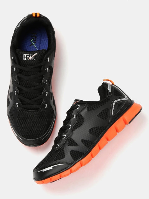 

HRX by Hrithik Roshan Men Black & Orange Fly Running Shoes