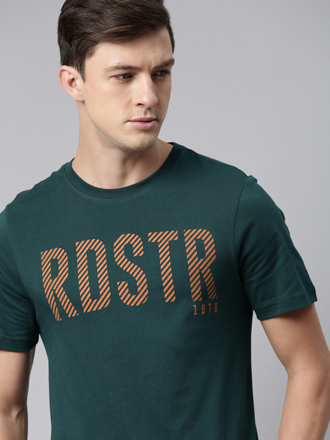 

Roadster Men Green Typography Printed T-shirt