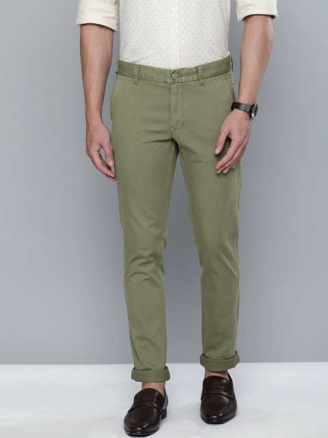 

Indian Terrain Men Olive Green Brooklyn Fit Solid Regular Trousers