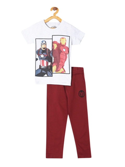 

Colt Boys White & Maroon Printed T-shirt with Pyjamas