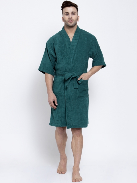 

Trident Men Green Self Design 300 GSM Bath Robe