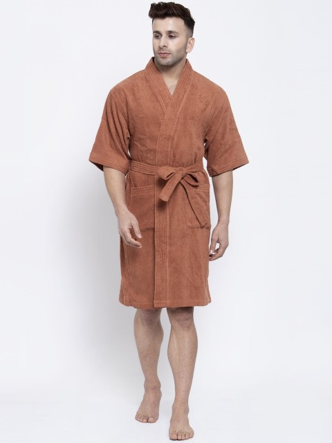

Trident Unisex Rust Brown Solid 300 GSM Bath Robe
