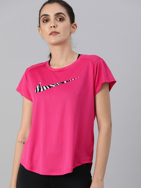 

Nike Pink and Black Printed Top