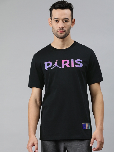 

Nike Men Black Printed Standard Fit WORDMARK Round Neck Active T-shirt