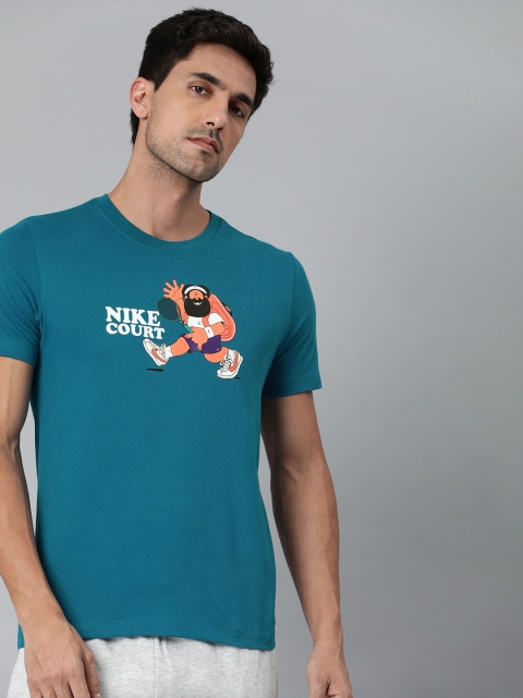 

Nike Men Blue Printed AS NKCT Slam Round Neck Tennis T-Shirt