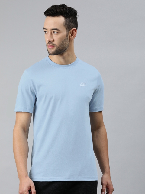 

Nike Men Blue Solid Standard Fit Round Neck CLUB T-shirt