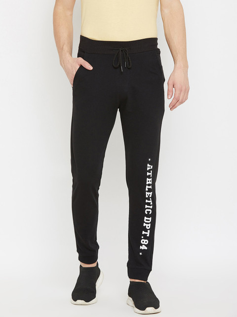 

Austin wood Men Black & White Printed Slim-Fit Joggers