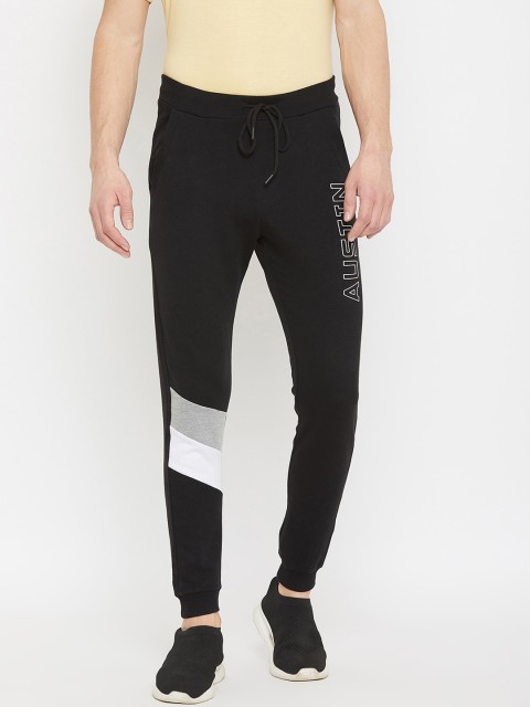 

Austin wood Men Black & White Striped Slim-Fit Joggers