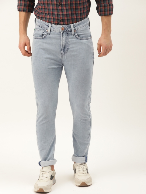 

United Colors of Benetton Men Blue Carrot Fit Mid-Rise Clean Look Stretchable Jeans