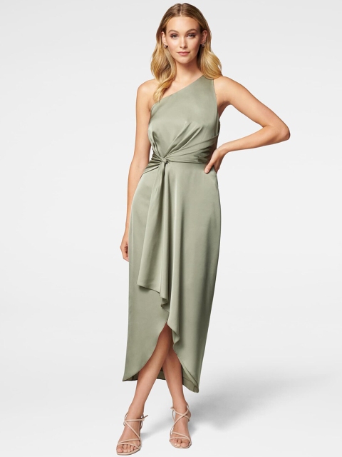 

Forever New Women Green Solid Sheath Dress