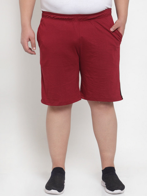 

plusS Men Red Solid Regular Fit Regular Shorts
