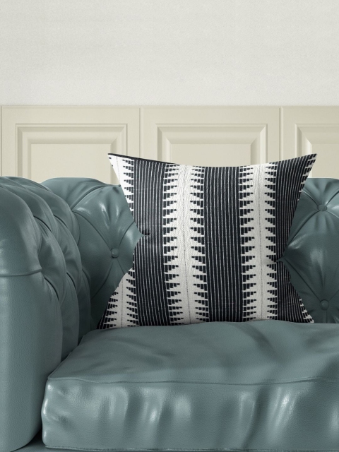 

BIANCA Black & White Single Abstract Square Cushion Cover