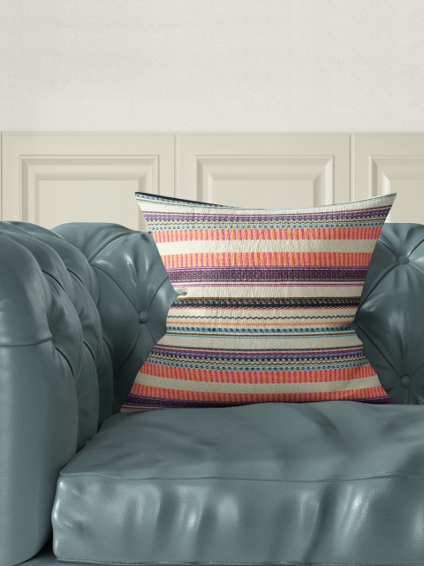 

BIANCA Mustard Single Striped Handloom Square Cushion Covers