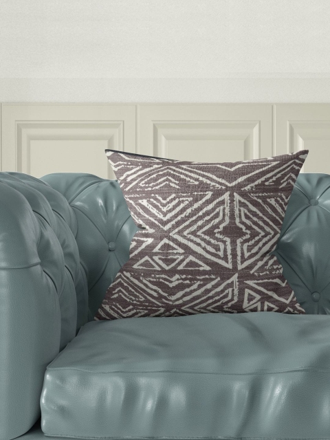 

BIANCA Brown & Beige Single Abstract Square Cushion Cover