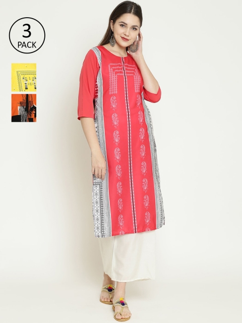 

7Threads Women Multicoloured Printed Straight Kurta, Multi