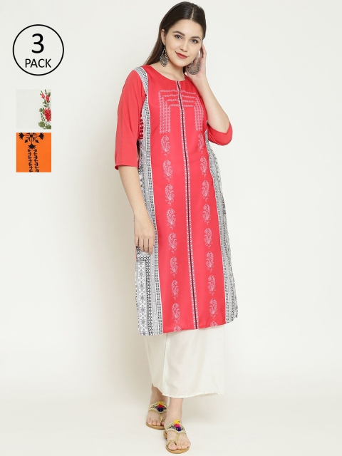 

7Threads Women Multicoloured Printed Straight Kurta, Multi