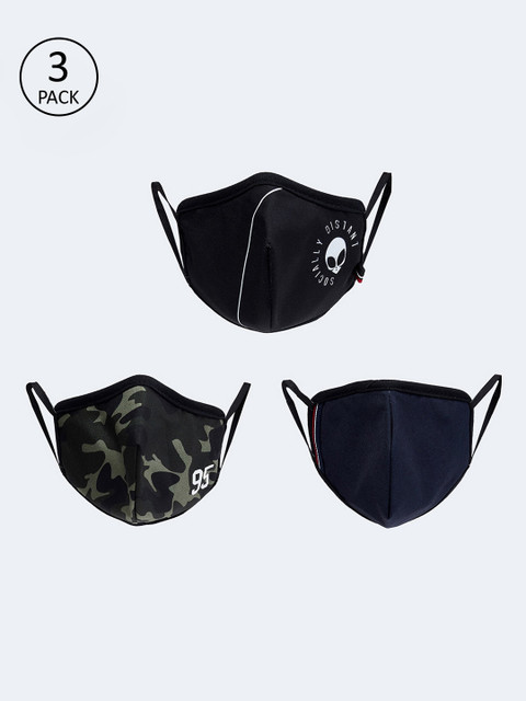 

max Boys Pack Of 3 3-Ply Reusable Cloth Masks, Black