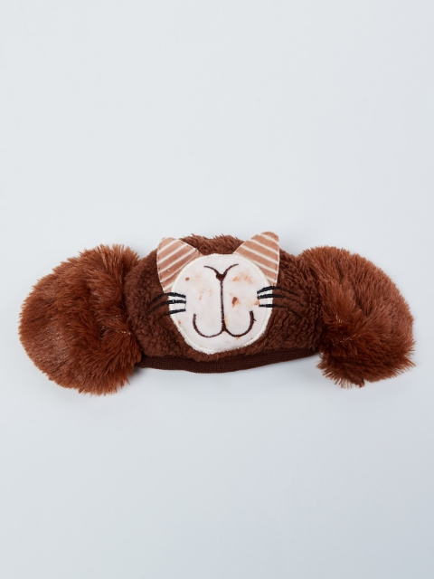 

max Boys Pack Of 2 Brown & Beige Applique Cotton Cloth Masks