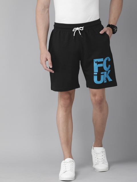 

French Connection Men Black Solid Regular Fit Regular Shorts
