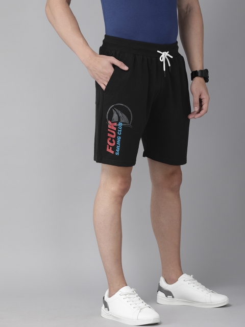 

French Connection Men Black Solid Regular Fit Shorts